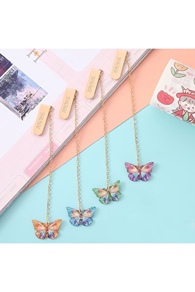 Choice قطعة واحدة عشوائية من قلادة معدنية على شكل فراشة خيالية كفاصل للكتب - ...