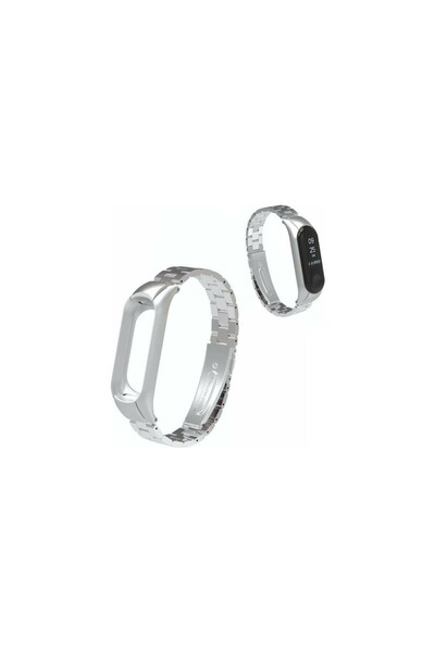 34center Xiaomi Mi Band 5 & 6 - سوار ذكي، حزام من الفولاذ المقاوم للصدأ