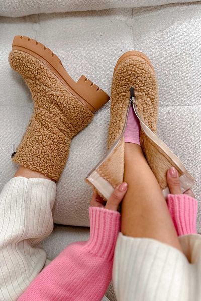 Shoebutik Λούτρινες μπότες Bosy Biscuit Color