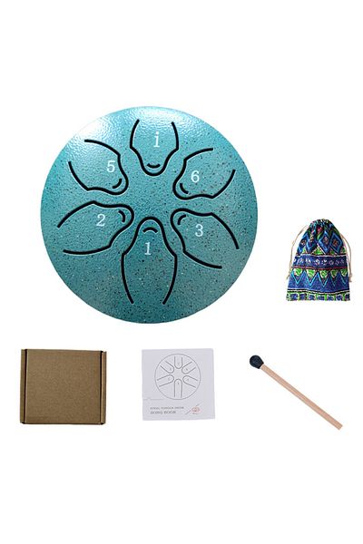Shunmaii Steel Tongue Drum Portable Rain Drum Hand Pan Drum Percussion Musical Instruments 3 Inch 6 Notes ...