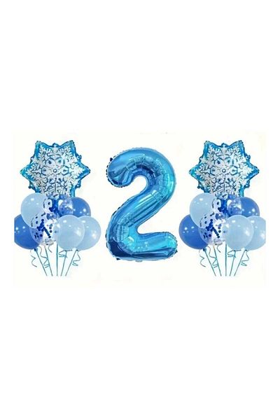 CANSIN 2 Year Old Snowflake Balloon Set