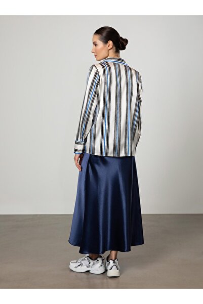 Refka Námořnická modrá Saténová rybí sukně - Refka