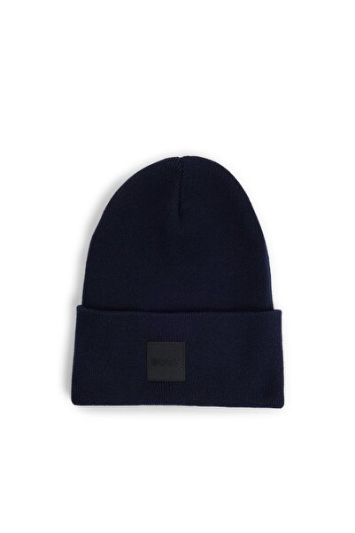 BOSS Logo etiketli, örme pamuk bere