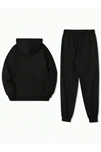 Mythologie Μέγεθος 23 Φούτερ Φούτερ Παντελόνι Jogger - Μαύρο Σετ Φούτερ με στάμπα με κουκούλα