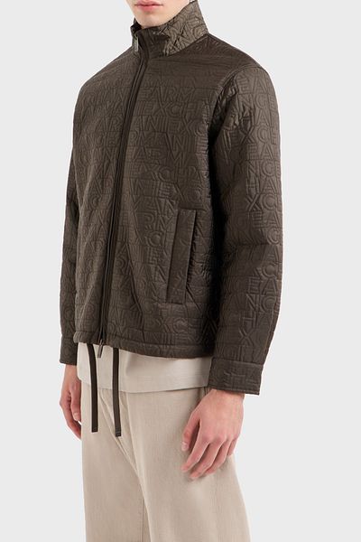 Armani Exchange Men's Coat - Logo, Regular Fit, Stand Collar, 6Dzb10 Zn4Xz 1897