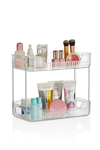 Rapt 2 Katlı Kristal Makyaj Organizeri Çok Amaçlı Dekoratif Kozmetik Takı Aks...