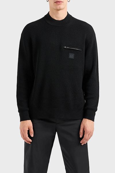 Armani Exchange Cotton and Wool Regular Fit Crew Neck Sweater Men's Sweater