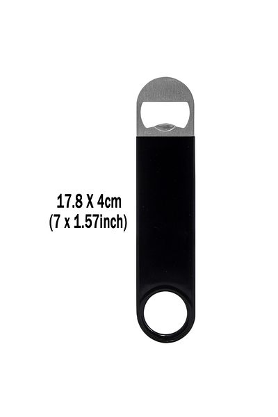 Choice Black 7inch Bartender Bottle Opener, Beer Bottle Openers, Speed Openers, Rubber Coated Stainless Ste