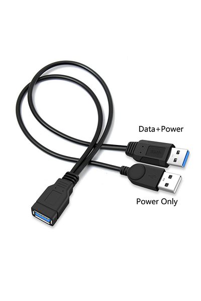 Choice 30 سم USB 3.0 أنثى 30 سم USB 3.0 إلى USB 3.0 2.0 USB أنثى إلى USB مزدوج ذكر طاقة إضافية بيانات Y واحد Po