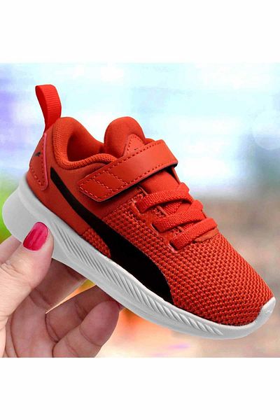 Puma Flyer Runner V Ps Kids Walking Running Shoes 192929 -38 Red