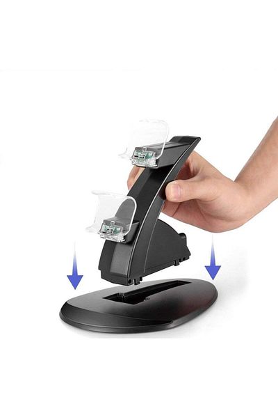 Choice black Controller Charger Dock LED Dual USB PS4 Charging Stand Station Cradle for Sony Playstation 4