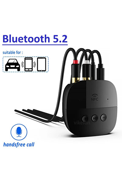Vikefon جهاز استقبال صوت بلوتوث 5.2 RCA 3.5 مم AUX USB ستيريو NFC محول لاسلكي...