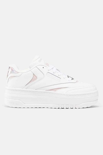Reebok Women's High Sole Cl Lthr Unisex Sneaker Shoes 100075125 White