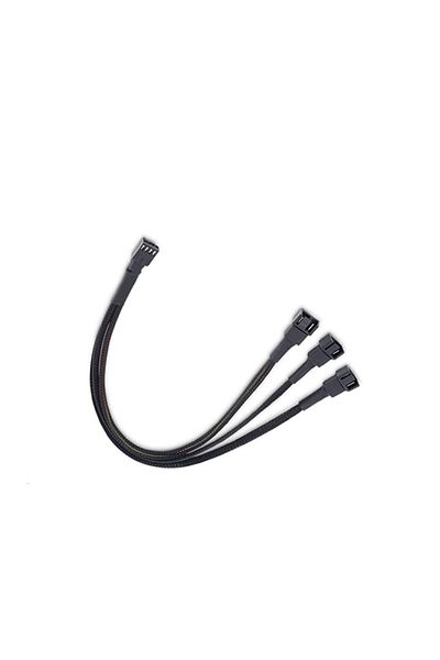 Choice 0.27m Black 10.5 Inch 3 Way 4 Pin Pwm Fan Splitter Cable For Computer Atx Case Cooling Fan