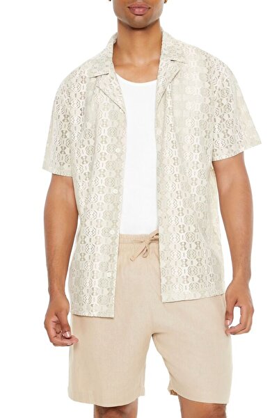 Forever 21 Dokulu Dantel Geo Desenli Gömlek