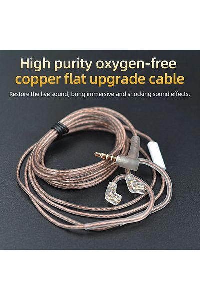 Choice C pin no mic KZ Original Cable High-Purity Copper Twist Earphone Wire For ZS3 ZS4 EDX ZSN ZST ASX ED