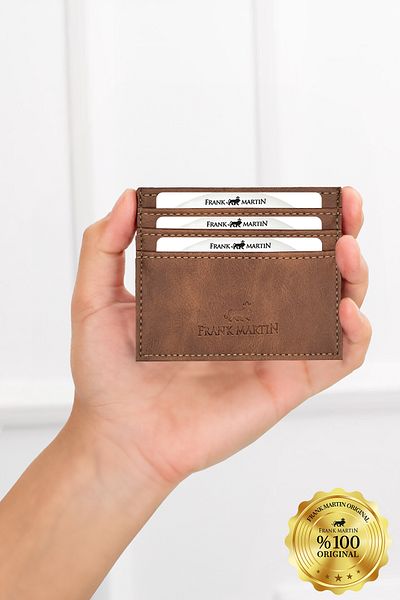Frank Martin Unisex Slim Crazy Model Card Holder with Original Box
