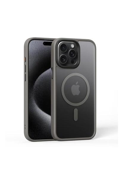 Zebana Apple iPhone 15 Pro Uyumlu Kılıf Zebana Fros Silikon Kılıf (Kablosuz Ş...