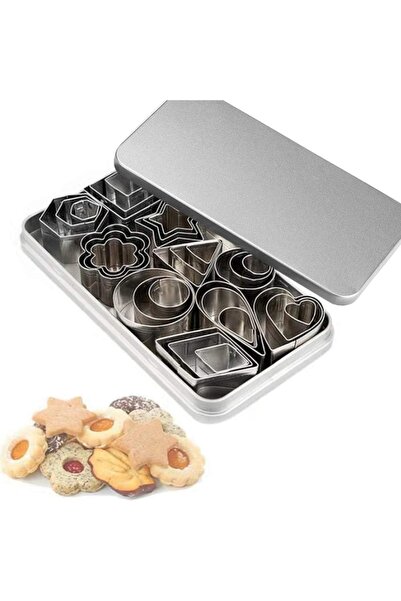 Choice 30 قطعة/صندوق قوالب بسكويت صغيرة من الفولاذ المقاوم للصدأ على شكل قلب ونجمة وزهرة وأشكال هندسية للطبخ بنفسك