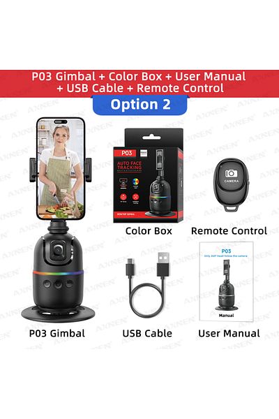 Choice P03 Stand add Remote Photography AI Intelligent Face Tracking Stand for Smartphone Live Broadcast, 3