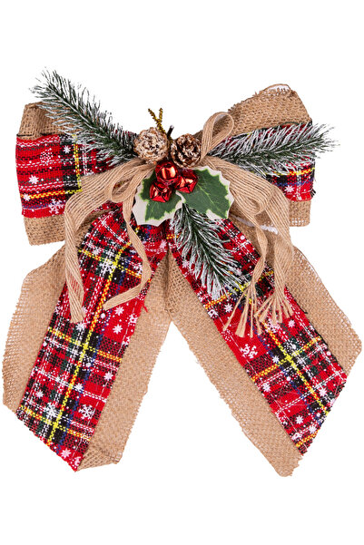 Herdekora Ornament pentru Pom de Crăciun Decorat cu Fundă Crăciun în carouri ...