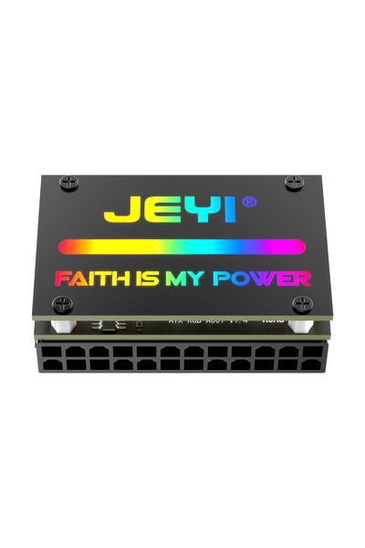 JEYI محول RGB ATX 24pin ATX 24pin 90° RGB، 18 وضع إضاءة أنثى إلى 24pin ذكر 90 درجة اللوحة الأم