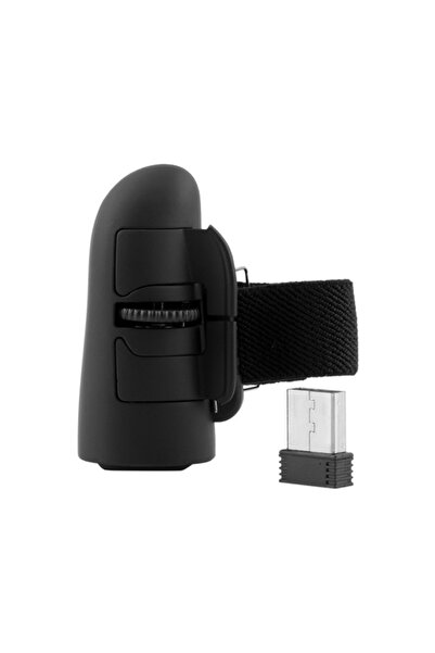 Choice ماوس لاسلكي صغير أسود عالمي بتردد 2.4 جيجاهرتز، مزود بحلقات للأصابع، و...