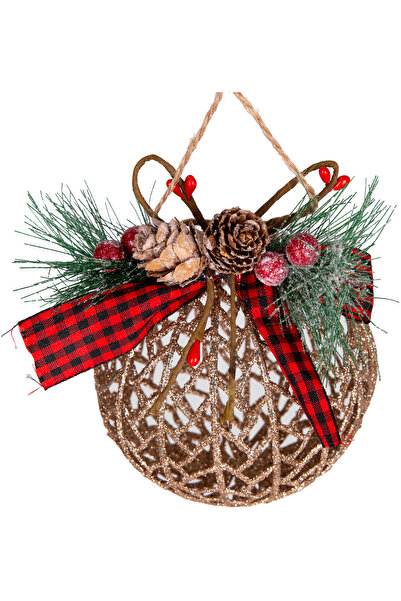 Herdekora Ornament pentru Pom de Crăciun Set de 2 Globuri de Crăciun Aur 10 Cm.