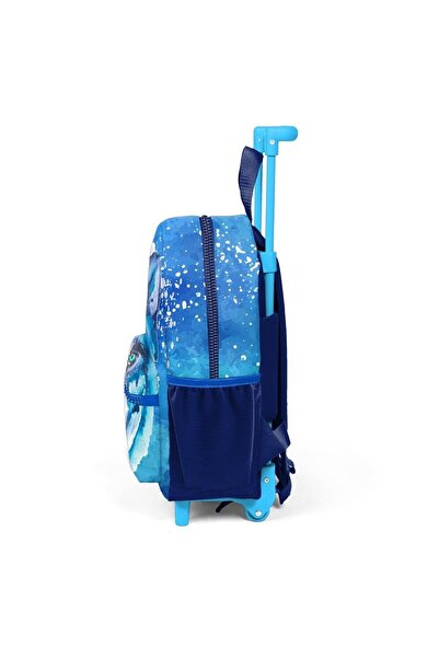 Coral High Minik Yuva Çekçekli Sırt Çantası Lacivert Mavi Kurt Desenli Iki Bölmeli 24043
