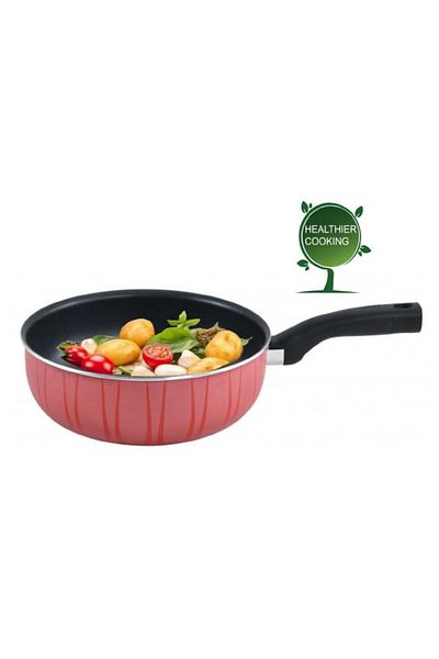 MISTERCOOK Mister Cook Aluminum Deep Frying Pan Non-stick With Bakelite Handles And Stainless Steel Cover 26 Cm