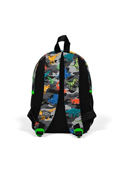 Coral High Rucsac Tiny Nest Negru Gri Dinozaur Model Două Compartimente 23544