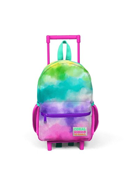 Coral High Little Nest Squeegee Backpack Colorful Batik Patterned Two Compartments 24039