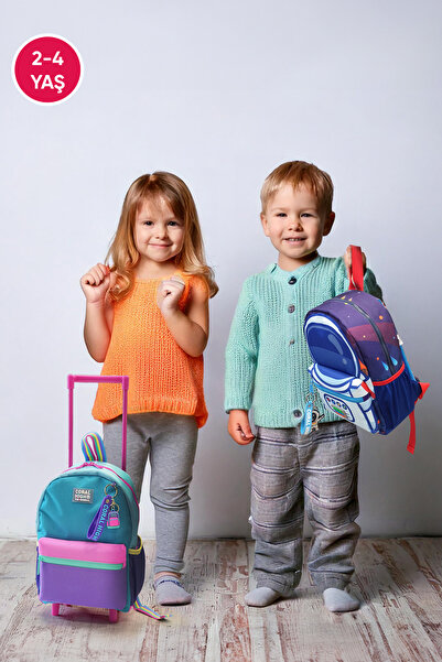 Coral High Minik Yuva Çekçekli Sırt Çantası Mor Pembe Anime Kız Desenli Iki Bölmeli 24035