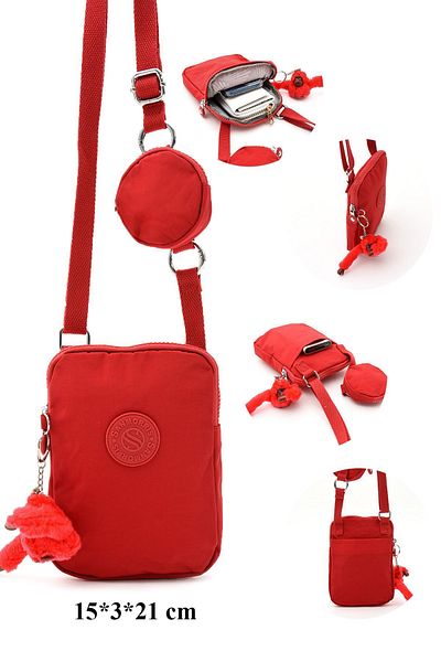 Sanmorris Red Women's Bag - Water Resistant, Crossbody, Money Purse
