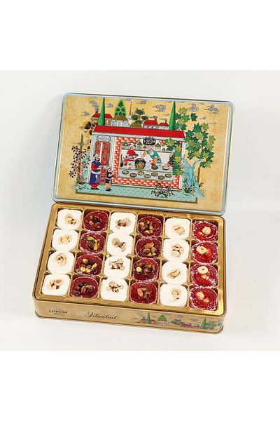 Lokum Atölyesi 800g Pomegranate Flavored - Pea, Nuts and Sultan Nuts Walnut Turkish Delight