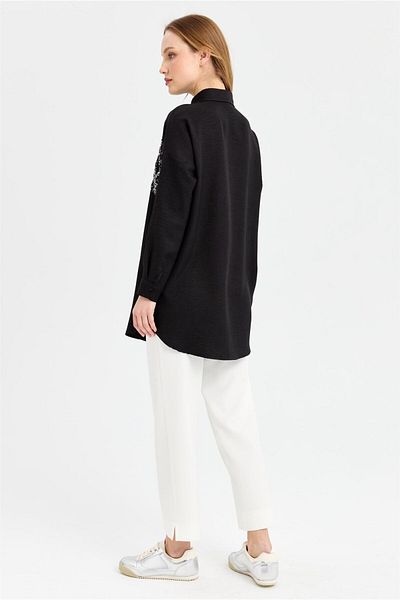 Esswaap Black Tunic - Double Color Sequin Detailed