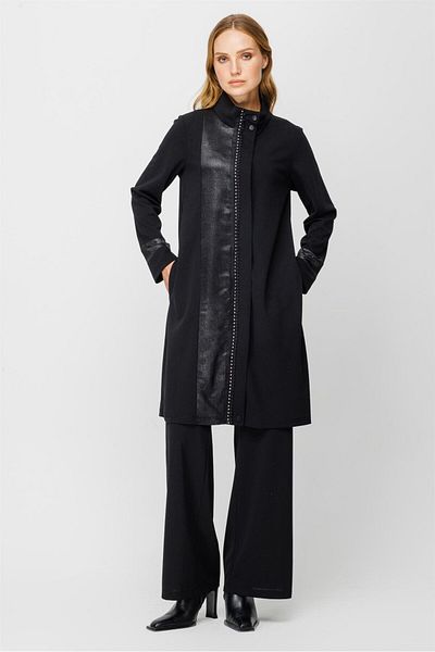 Esswaap Stripe Detailed Zipper Closure Wear Tunic Black