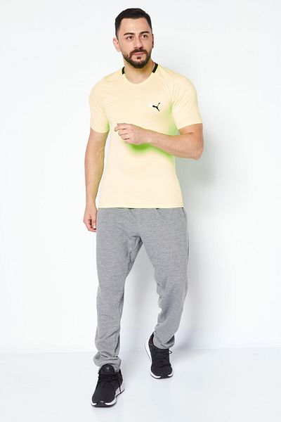 Puma Men Slim Fit Short Sleeve Training T-Shirt, Lime Green