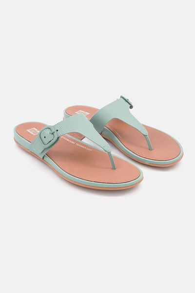 Fitflop Women Grace Rubber Buckle Slip On Flats, Blue