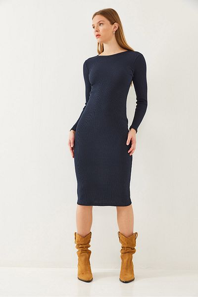 Bianco Lucci Women's Long Sleeve Crew Neck Dress - 2100 60351041