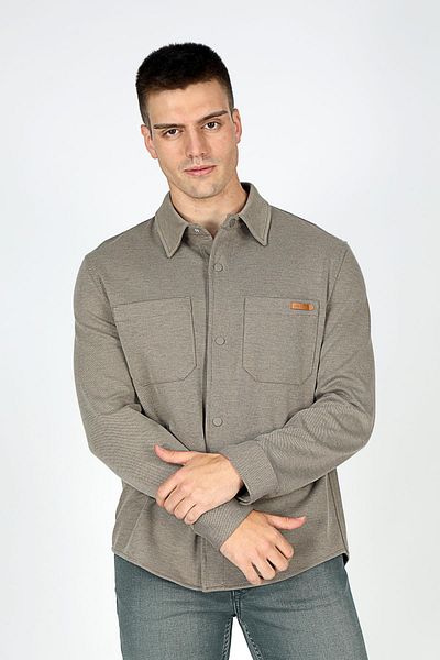 Lee Cooper Ανδρικό πλεκτό μακρυμάνικο πουκάμισο - Bertaus Mink