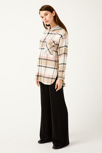 Esswaap Hooded Colorful Patterned Tunic Powder