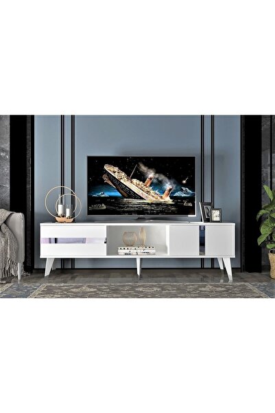 DEMONTE DECOR Vania Tv Sehpası Beyaz-gümüş