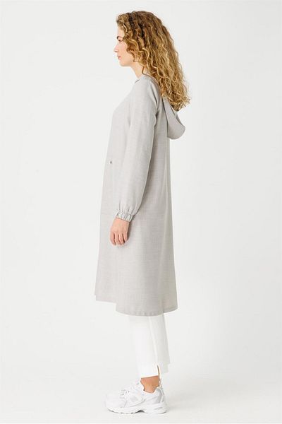 Esswaap Γκρι Savior Tunic - Με μεγάλη τσέπη και λεπτομέρεια με κουκούλα