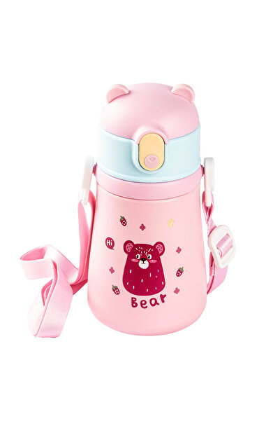 Tantitoni 025-01-pembe Askılı Paslanmaz Çelik Çocuk Termosu 300ml