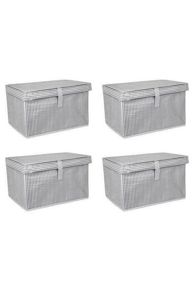 ALAS 4 Pcs-lid Mini Multi-Purpose Laundry-storage-organization Etc. Storage Bag, Box Mini Gray
