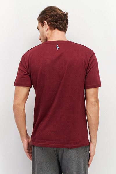 TailorByrd Men Crew Neck Short Sleeve Heather T-shirt, Burgundy