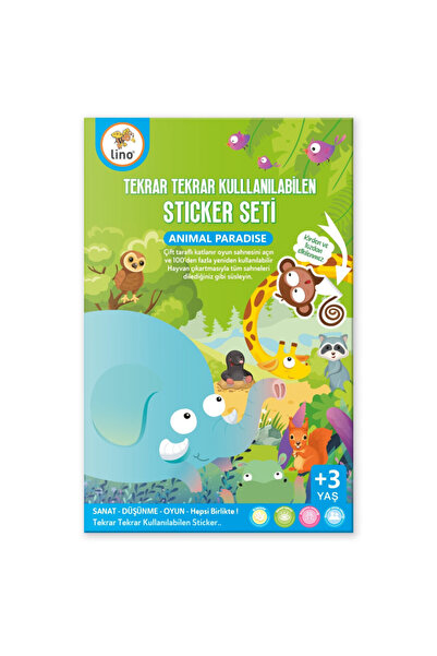 Lino Tekrar Kullanılabilen Stıcker Seti Anımal Paradise