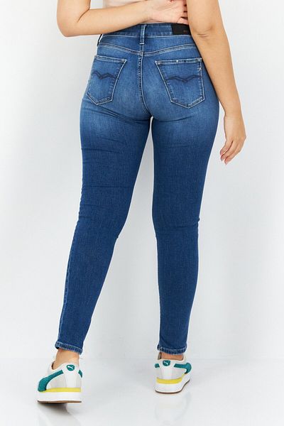 Replay Women Skinny Fit Washed Stretchable Jeans, Blue