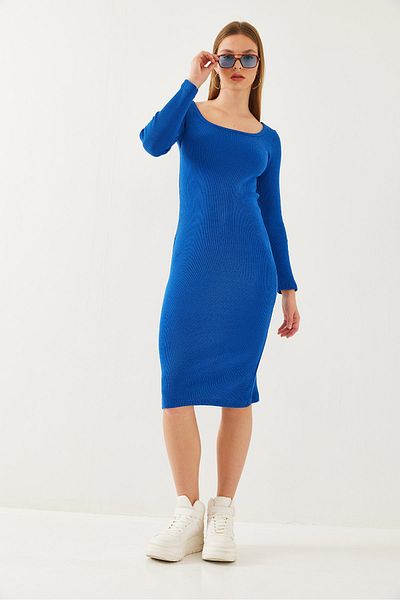 Bianco Lucci Női négyszögletes nyakú, hosszú ujjú alap twill ruha 2200 60351042